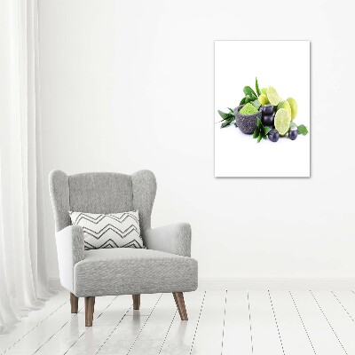 Quadro su tela canvas verticale Agrumi e pietre