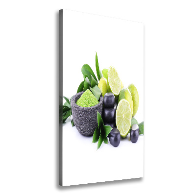 Quadro su tela canvas verticale Agrumi e pietre