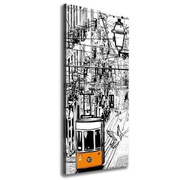 Quadro su tela canvas verticale Tram di Lisbona