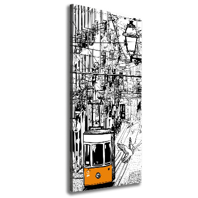 Quadro su tela canvas verticale Tram di Lisbona