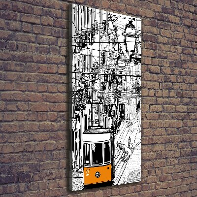 Quadro su tela canvas verticale Tram di Lisbona