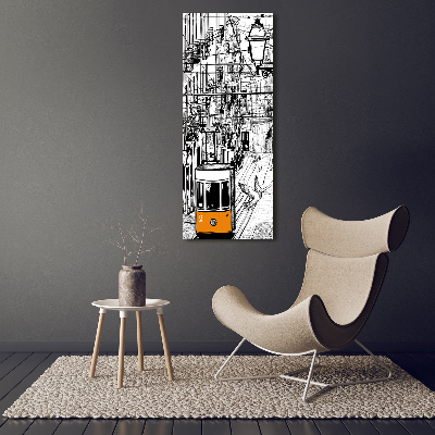 Quadro su tela canvas verticale Tram di Lisbona