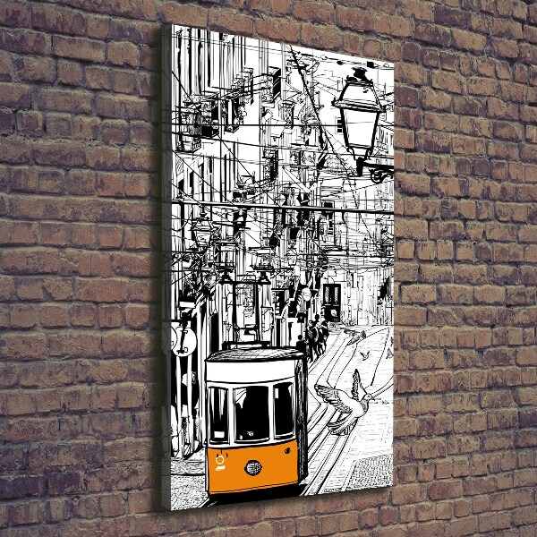 Quadro su tela canvas verticale Tram di Lisbona