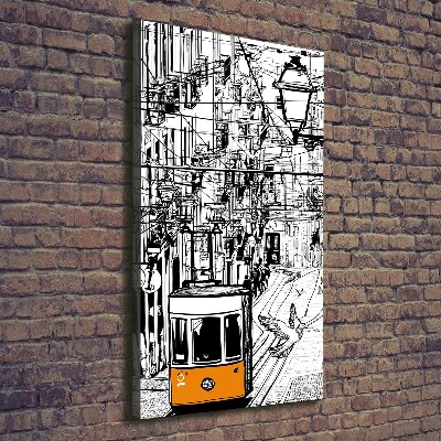 Quadro su tela canvas verticale Tram di Lisbona