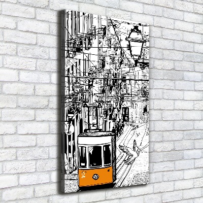 Quadro su tela canvas verticale Tram di Lisbona