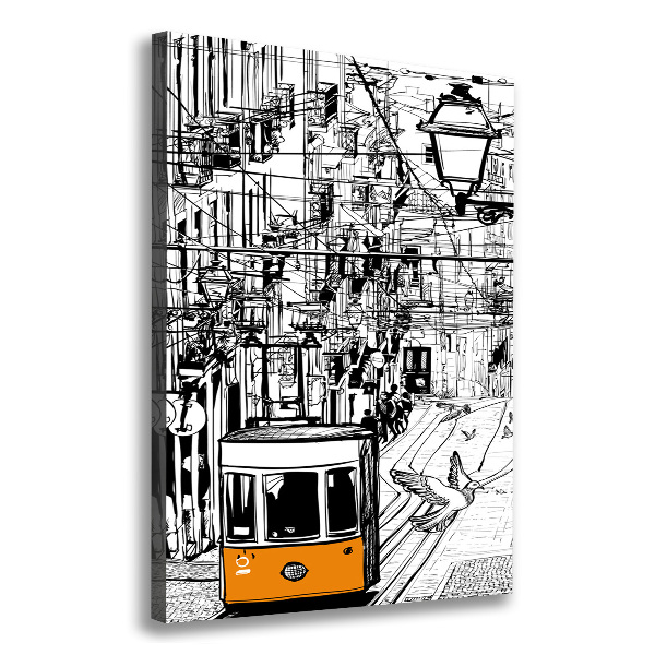 Quadro su tela canvas verticale Tram di Lisbona