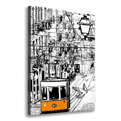 Quadro su tela canvas verticale Tram di Lisbona