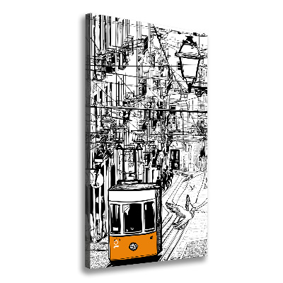 Quadro su tela canvas verticale Tram di Lisbona