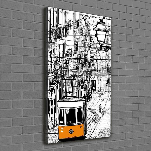 Quadro su tela canvas verticale Tram di Lisbona