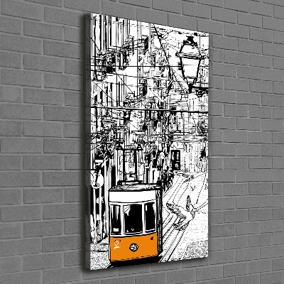 Quadro su tela canvas verticale Tram di Lisbona