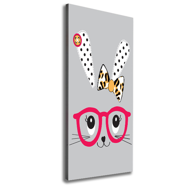 Quadro foto su tela verticale Coniglio con gli occhiali