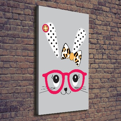 Quadro foto su tela verticale Coniglio con gli occhiali