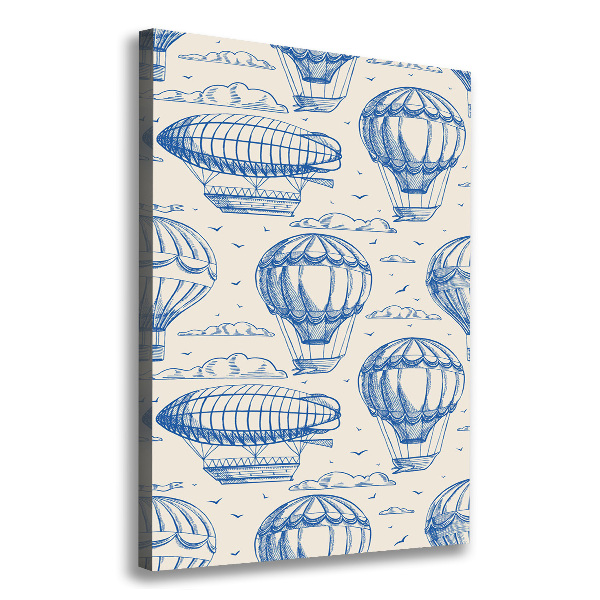 Quadro su tela canvas verticale Dirigibili e mongolfiere