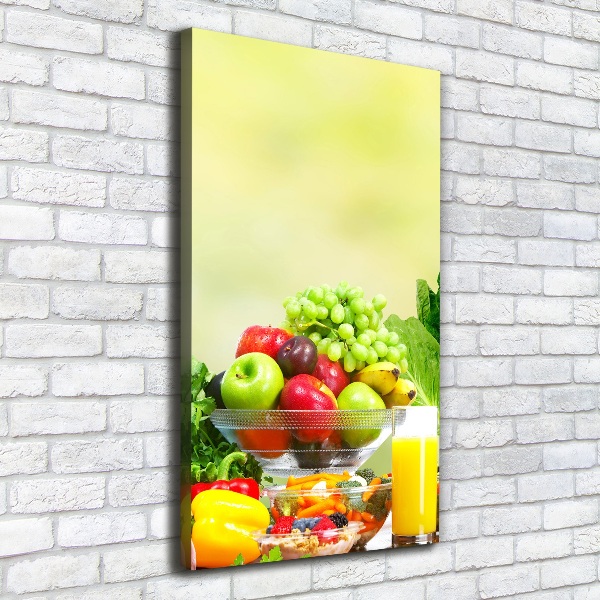 Quadro su tela canvas verticale Verdura e frutta
