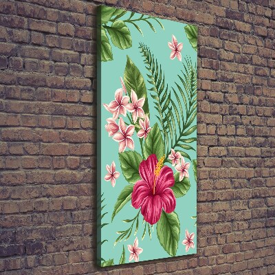 Quadro su tela canvas verticale Fiori hawaiani