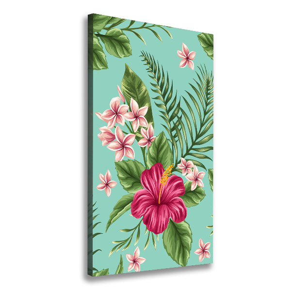 Quadro su tela canvas verticale Fiori hawaiani