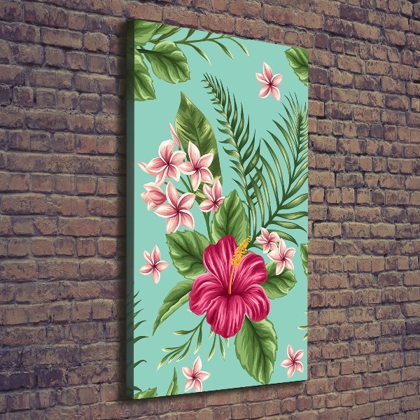 Quadro su tela canvas verticale Fiori hawaiani