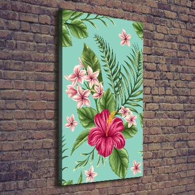 Quadro su tela canvas verticale Fiori hawaiani
