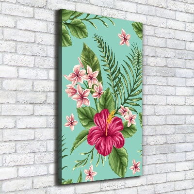 Quadro su tela canvas verticale Fiori hawaiani