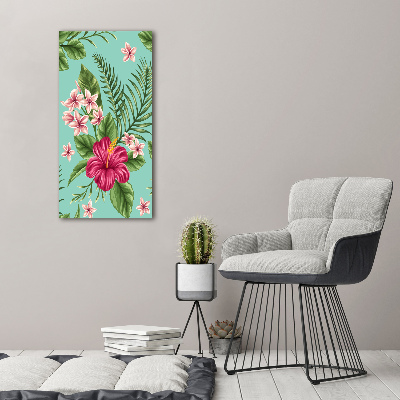 Quadro su tela canvas verticale Fiori hawaiani