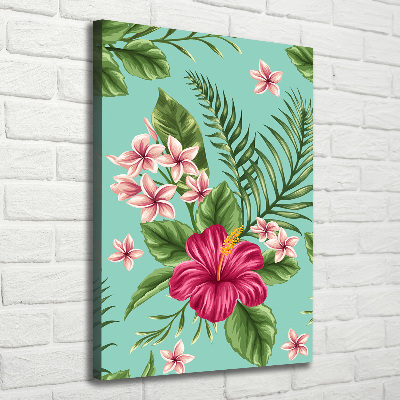 Quadro su tela canvas verticale Fiori hawaiani