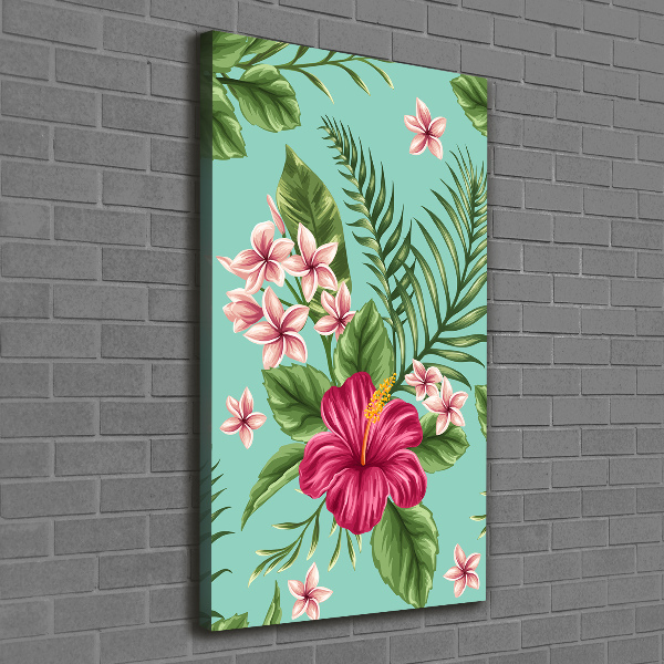 Quadro su tela canvas verticale Fiori hawaiani
