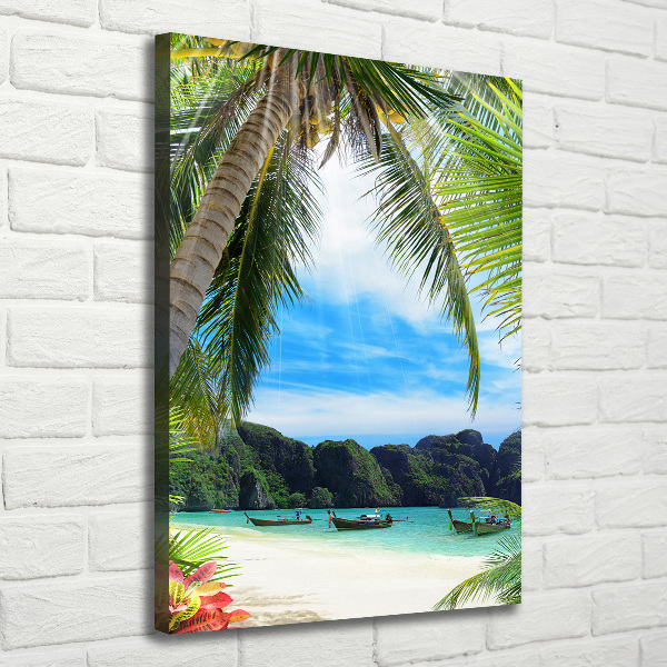 Stampa quadro su tela verticale Spiaggia tropicale