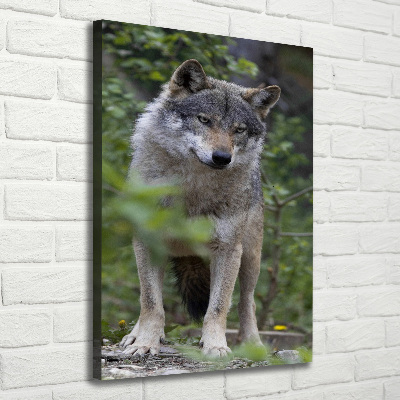 Quadro su tela canvas verticale Lupo nella foresta