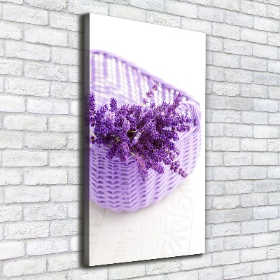 Quadro su tela canvas verticale Lavanda in un cestino