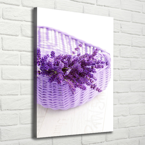 Quadro su tela canvas verticale Lavanda in un cestino