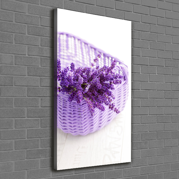 Quadro su tela canvas verticale Lavanda in un cestino