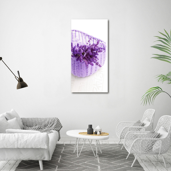 Quadro su tela canvas verticale Lavanda in un cestino