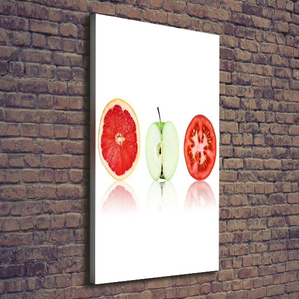 Stampa quadro su tela verticale Frutta e verdura