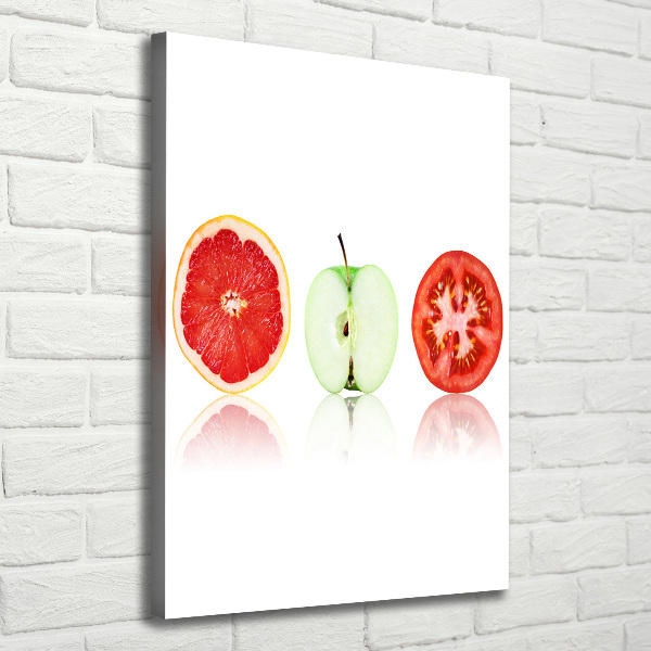 Stampa quadro su tela verticale Frutta e verdura