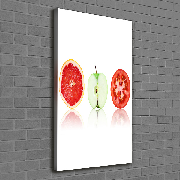 Stampa quadro su tela verticale Frutta e verdura