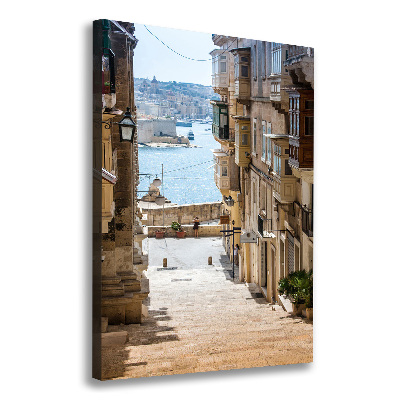 Quadro su tela canvas verticale Le strade di Malta