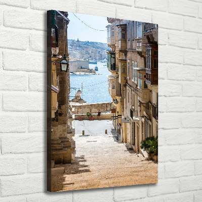 Quadro su tela canvas verticale Le strade di Malta