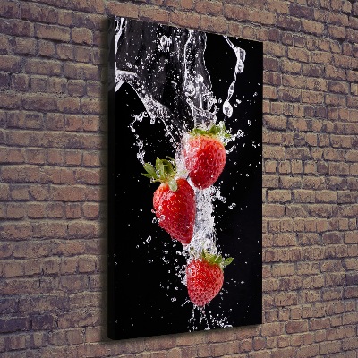 Quadro foto su tela verticale Fragole