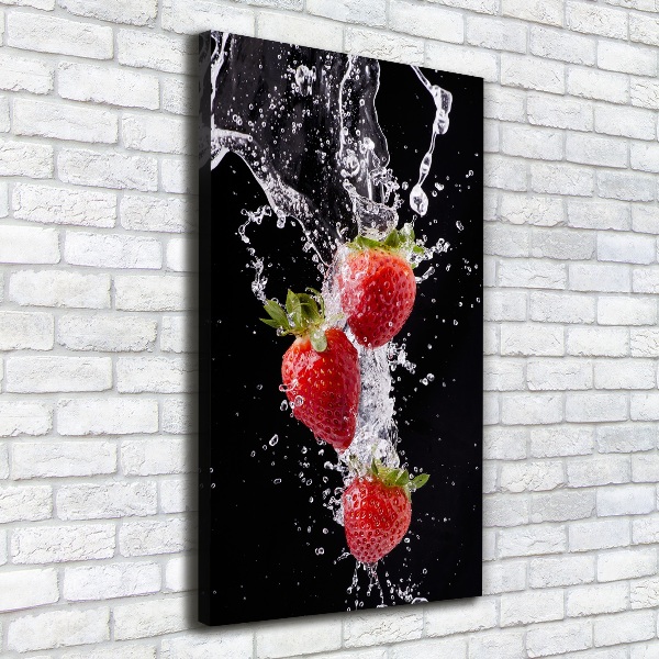 Quadro foto su tela verticale Fragole