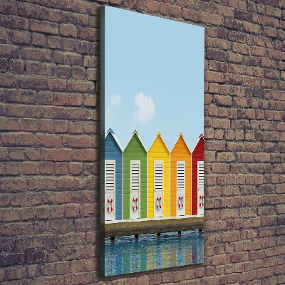 Quadro foto su tela verticale Capanne sulla spiaggia