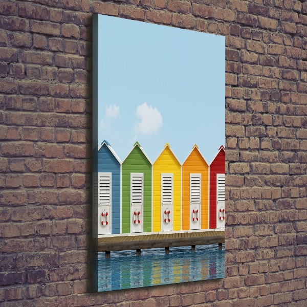 Quadro foto su tela verticale Capanne sulla spiaggia