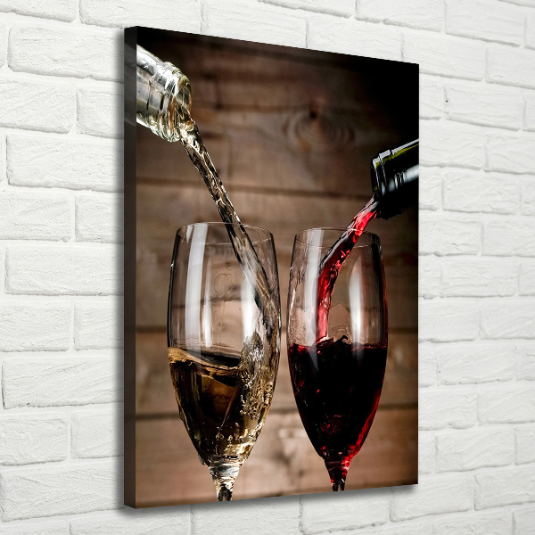 Quadro su tela canvas verticale Vino nei bicchieri