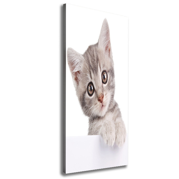 Quadro su tela canvas verticale Gatto grigio