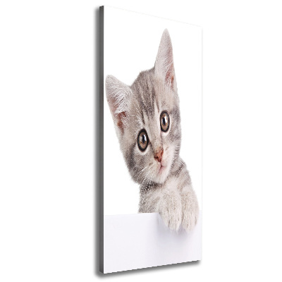 Quadro su tela canvas verticale Gatto grigio
