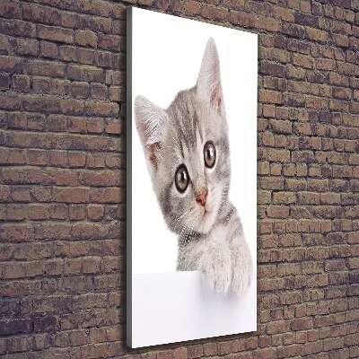 Quadro su tela canvas verticale Gatto grigio