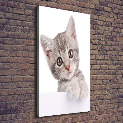 Quadro su tela canvas verticale Gatto grigio