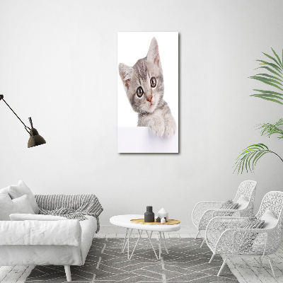 Quadro su tela canvas verticale Gatto grigio