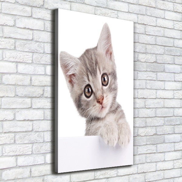 Quadro su tela canvas verticale Gatto grigio