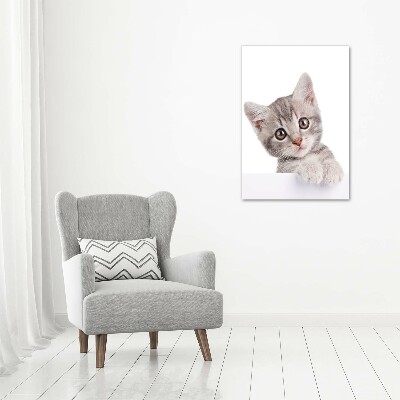 Quadro su tela canvas verticale Gatto grigio