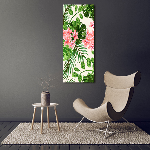 Quadro su tela canvas verticale Fiori hawaiani